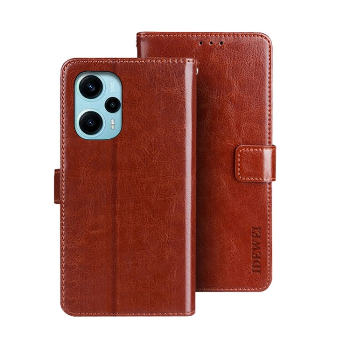 idewei Crazy Horse Textura Funda de piel para teléfono con soporte, For Xiaomi Redmi A3 4G, For Xiaomi Redmi Note 13 Pro 4G, For Xiaomi Redmi Note 13 4G Global, For Xiaomi Poco X6 Pro 5G, For Xiaomi Poco X6 5G, For Xiaomi Redmi Note 13 5G              ...