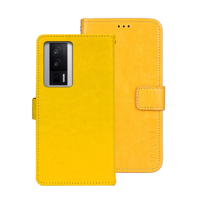 idewei Crazy Horse Textura Funda de piel para teléfono con soporte, For Xiaomi Poco F5 Pro 5G, For Xiaomi Redmi Note 12S, For Xiaomi Redmi Note 12 4G Global