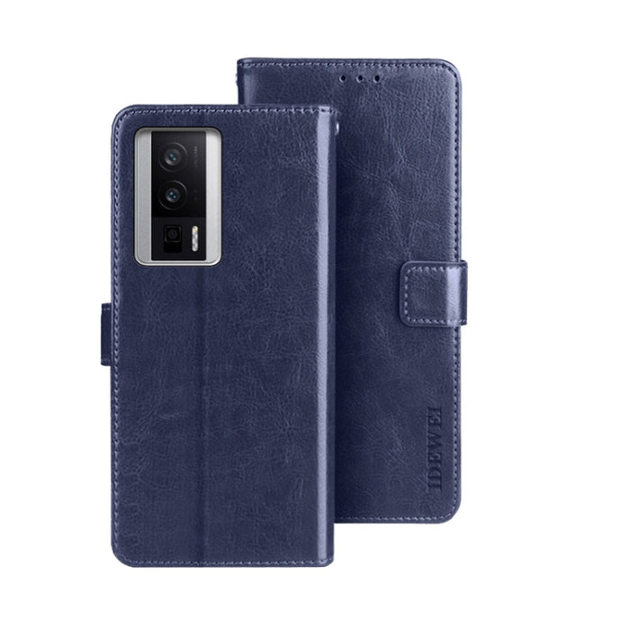 idewei Crazy Horse Textura Funda de piel para teléfono con soporte, For Xiaomi Poco F5 Pro 5G, For Xiaomi Redmi Note 12S, For Xiaomi Redmi Note 12 4G Global