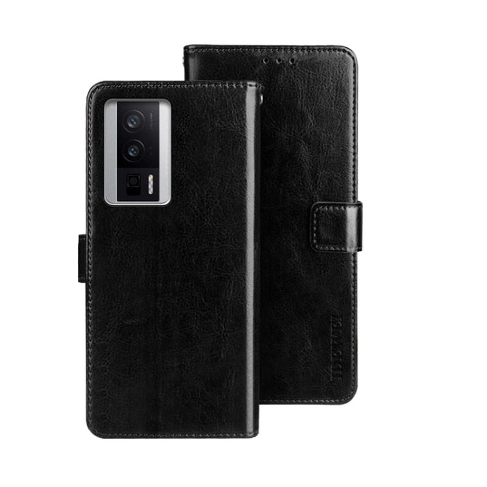 idewei Crazy Horse Textura Funda de piel para teléfono con soporte, For Xiaomi Poco F5 Pro 5G, For Xiaomi Redmi Note 12S, For Xiaomi Redmi Note 12 4G Global