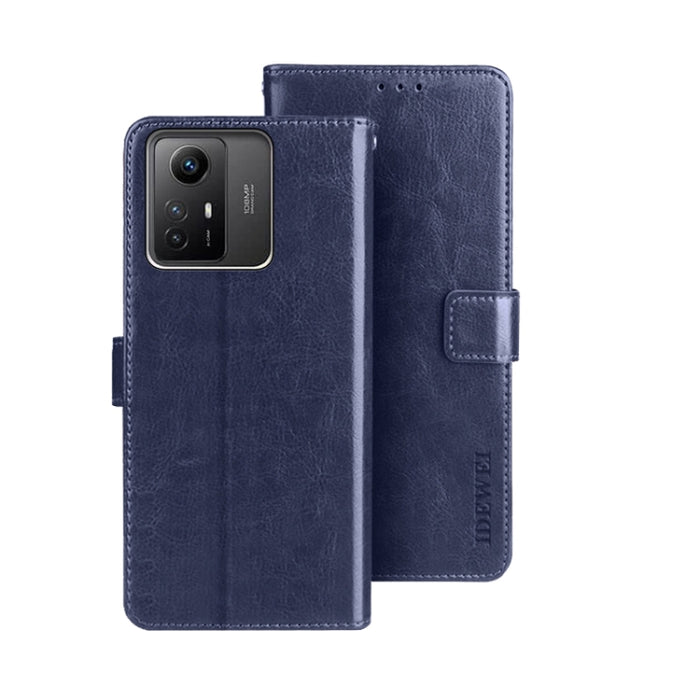 idewei Crazy Horse Textura Funda de piel para teléfono con soporte, For Xiaomi Poco F5 Pro 5G, For Xiaomi Redmi Note 12S, For Xiaomi Redmi Note 12 4G Global