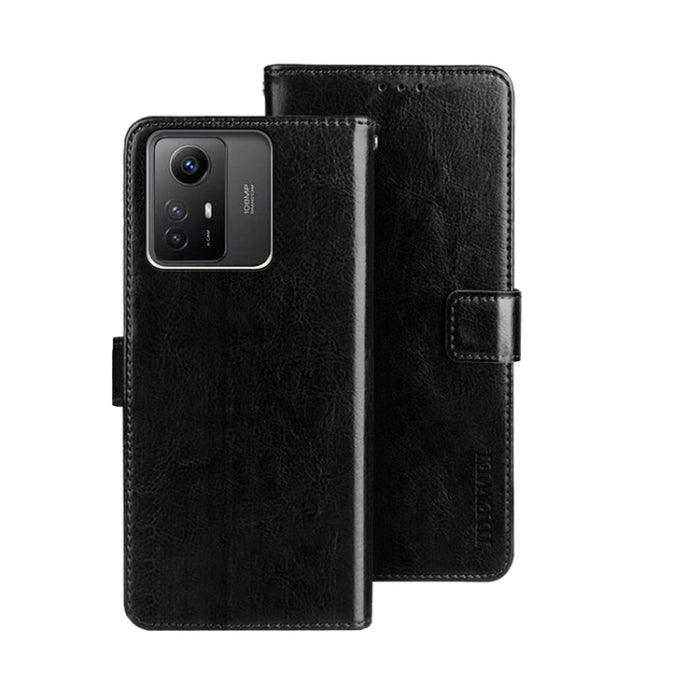 idewei Crazy Horse Textura Funda de piel para teléfono con soporte, For Xiaomi Poco F5 Pro 5G, For Xiaomi Redmi Note 12S, For Xiaomi Redmi Note 12 4G Global