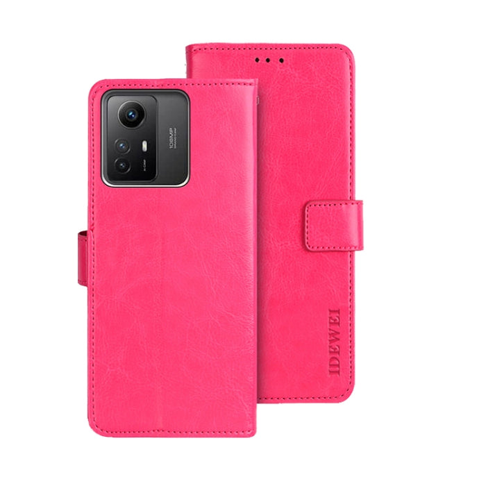 idewei Crazy Horse Textura Funda de piel para teléfono con soporte, For Xiaomi Poco F5 Pro 5G, For Xiaomi Redmi Note 12S, For Xiaomi Redmi Note 12 4G Global
