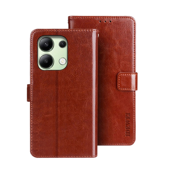 idewei Crazy Horse Textura Funda de piel para teléfono con soporte, For Xiaomi Redmi A3 4G, For Xiaomi Redmi Note 13 Pro 4G, For Xiaomi Redmi Note 13 4G Global, For Xiaomi Poco X6 Pro 5G, For Xiaomi Poco X6 5G, For Xiaomi Redmi Note 13 5G              ...