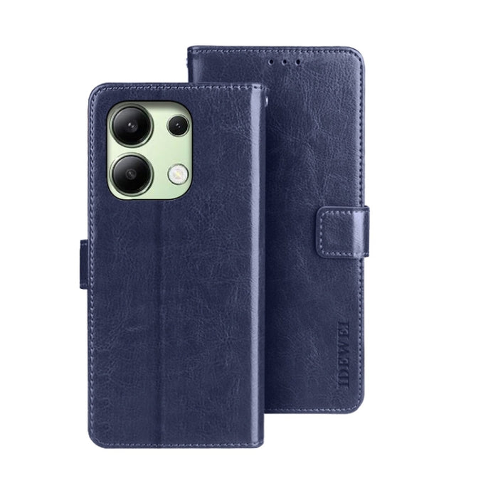 idewei Crazy Horse Textura Funda de piel para teléfono con soporte, For Xiaomi Redmi A3 4G, For Xiaomi Redmi Note 13 Pro 4G, For Xiaomi Redmi Note 13 4G Global, For Xiaomi Poco X6 Pro 5G, For Xiaomi Poco X6 5G, For Xiaomi Redmi Note 13 5G              ...