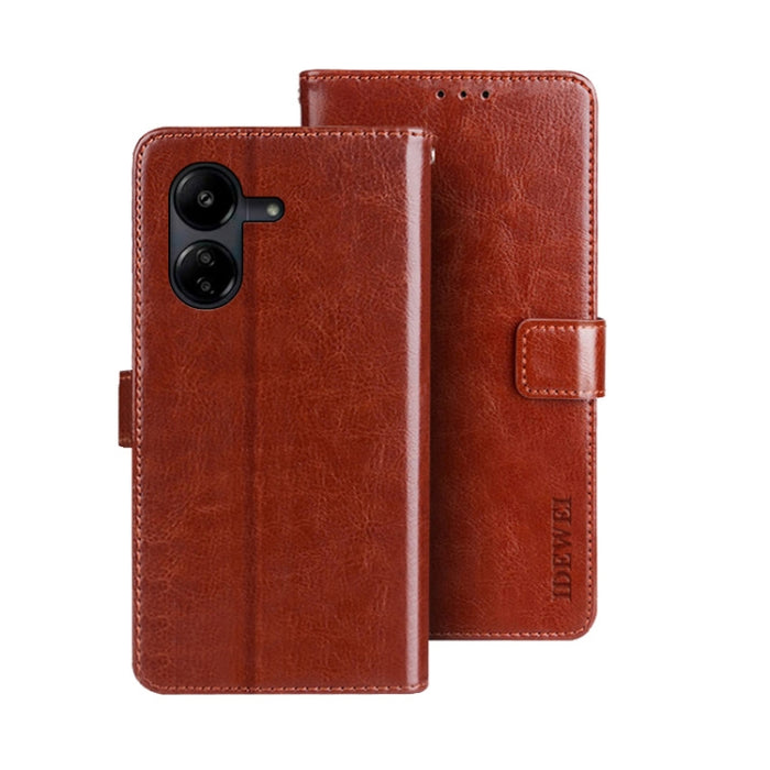 idewei Crazy Horse Textura Funda de piel para teléfono con soporte, For Xiaomi Redmi A3 4G, For Xiaomi Redmi Note 13 Pro 4G, For Xiaomi Redmi Note 13 4G Global, For Xiaomi Poco X6 Pro 5G, For Xiaomi Poco X6 5G, For Xiaomi Redmi Note 13 5G              ...