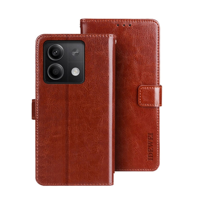 idewei Crazy Horse Textura Funda de piel para teléfono con soporte, For Xiaomi Redmi A3 4G, For Xiaomi Redmi Note 13 Pro 4G, For Xiaomi Redmi Note 13 4G Global, For Xiaomi Poco X6 Pro 5G, For Xiaomi Poco X6 5G, For Xiaomi Redmi Note 13 5G              ...