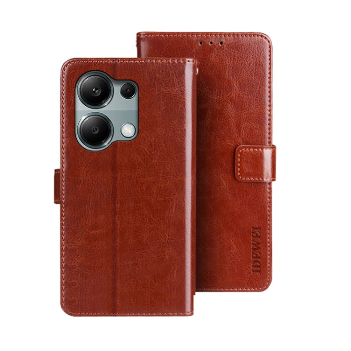 idewei Crazy Horse Textura Funda de piel para teléfono con soporte, For Xiaomi Redmi A3 4G, For Xiaomi Redmi Note 13 Pro 4G, For Xiaomi Redmi Note 13 4G Global, For Xiaomi Poco X6 Pro 5G, For Xiaomi Poco X6 5G, For Xiaomi Redmi Note 13 5G              ...