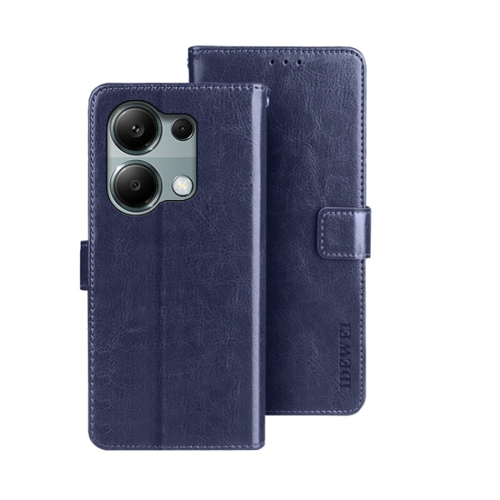 idewei Crazy Horse Textura Funda de piel para teléfono con soporte, For Xiaomi Redmi A3 4G, For Xiaomi Redmi Note 13 Pro 4G, For Xiaomi Redmi Note 13 4G Global, For Xiaomi Poco X6 Pro 5G, For Xiaomi Poco X6 5G, For Xiaomi Redmi Note 13 5G              ...