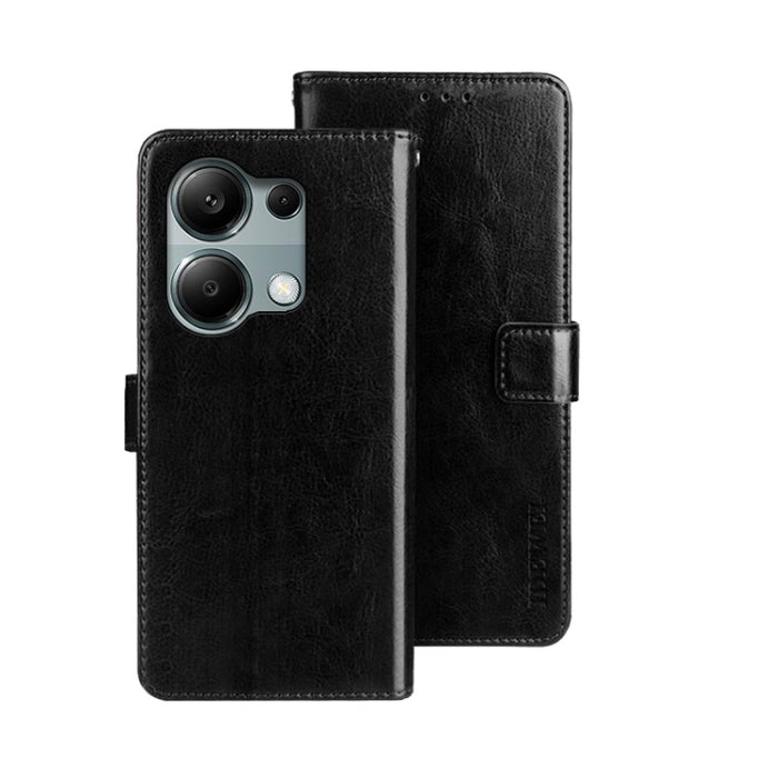 idewei Crazy Horse Textura Funda de piel para teléfono con soporte, For Xiaomi Redmi A3 4G, For Xiaomi Redmi Note 13 Pro 4G, For Xiaomi Redmi Note 13 4G Global, For Xiaomi Poco X6 Pro 5G, For Xiaomi Poco X6 5G, For Xiaomi Redmi Note 13 5G              ...