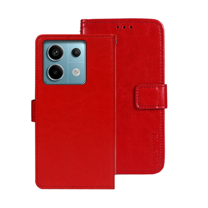 idewei Crazy Horse Textura Funda de piel para teléfono con soporte, For Xiaomi Redmi A3 4G, For Xiaomi Redmi Note 13 Pro 4G, For Xiaomi Redmi Note 13 4G Global, For Xiaomi Poco X6 Pro 5G, For Xiaomi Poco X6 5G, For Xiaomi Redmi Note 13 5G              ...