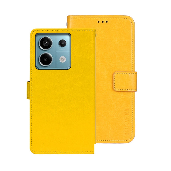 idewei Crazy Horse Textura Funda de piel para teléfono con soporte, For Xiaomi Redmi A3 4G, For Xiaomi Redmi Note 13 Pro 4G, For Xiaomi Redmi Note 13 4G Global, For Xiaomi Poco X6 Pro 5G, For Xiaomi Poco X6 5G, For Xiaomi Redmi Note 13 5G              ...