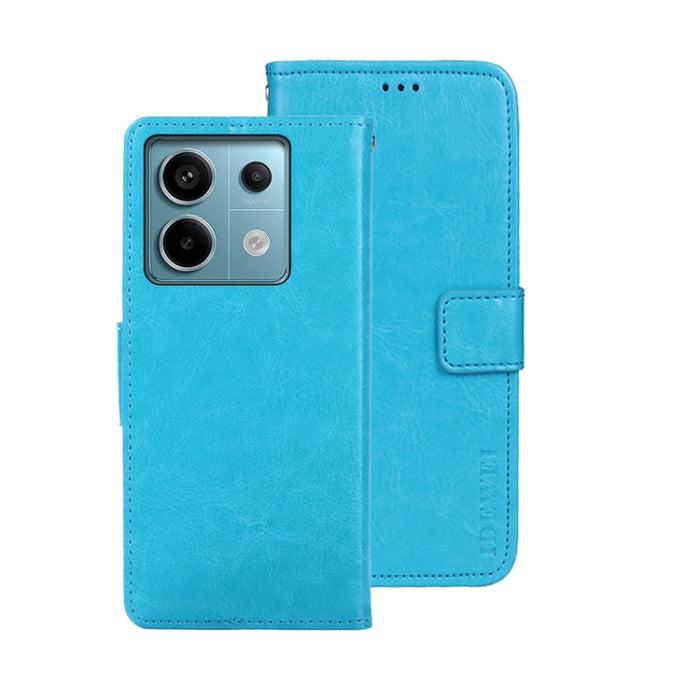 idewei Crazy Horse Textura Funda de piel para teléfono con soporte, For Xiaomi Redmi A3 4G, For Xiaomi Redmi Note 13 Pro 4G, For Xiaomi Redmi Note 13 4G Global, For Xiaomi Poco X6 Pro 5G, For Xiaomi Poco X6 5G, For Xiaomi Redmi Note 13 5G              ...