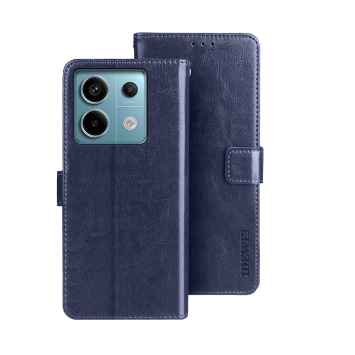 idewei Crazy Horse Textura Funda de piel para teléfono con soporte, For Xiaomi Redmi A3 4G, For Xiaomi Redmi Note 13 Pro 4G, For Xiaomi Redmi Note 13 4G Global, For Xiaomi Poco X6 Pro 5G, For Xiaomi Poco X6 5G, For Xiaomi Redmi Note 13 5G              ...