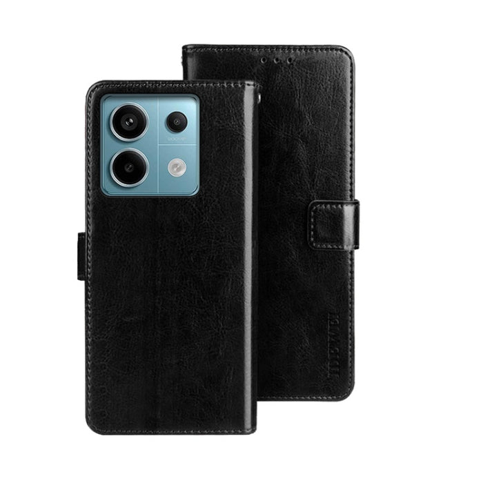 idewei Crazy Horse Textura Funda de piel para teléfono con soporte, For Xiaomi Redmi A3 4G, For Xiaomi Redmi Note 13 Pro 4G, For Xiaomi Redmi Note 13 4G Global, For Xiaomi Poco X6 Pro 5G, For Xiaomi Poco X6 5G, For Xiaomi Redmi Note 13 5G              ...