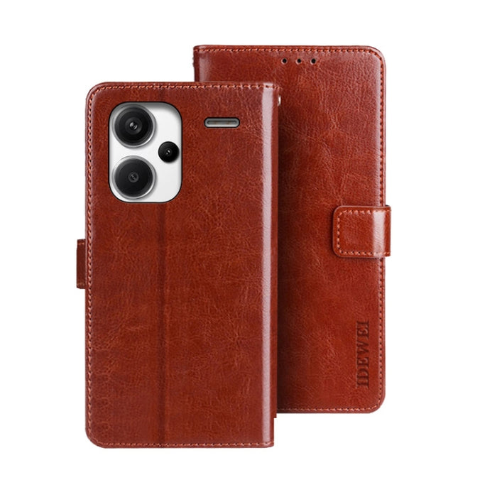 idewei Crazy Horse Textura Funda de piel para teléfono con soporte, For Xiaomi Redmi A3 4G, For Xiaomi Redmi Note 13 Pro 4G, For Xiaomi Redmi Note 13 4G Global, For Xiaomi Poco X6 Pro 5G, For Xiaomi Poco X6 5G, For Xiaomi Redmi Note 13 5G              ...