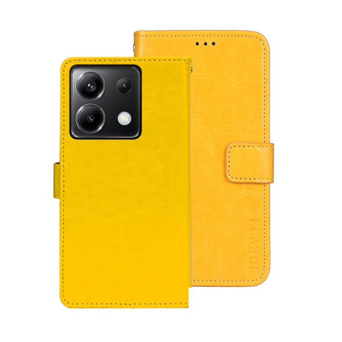 idewei Crazy Horse Textura Funda de piel para teléfono con soporte, For Xiaomi Redmi A3 4G, For Xiaomi Redmi Note 13 Pro 4G, For Xiaomi Redmi Note 13 4G Global, For Xiaomi Poco X6 Pro 5G, For Xiaomi Poco X6 5G, For Xiaomi Redmi Note 13 5G              ...