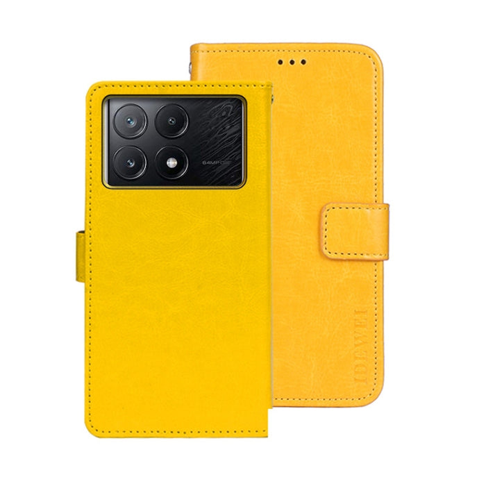 idewei Crazy Horse Textura Funda de piel para teléfono con soporte, For Xiaomi Redmi A3 4G, For Xiaomi Redmi Note 13 Pro 4G, For Xiaomi Redmi Note 13 4G Global, For Xiaomi Poco X6 Pro 5G, For Xiaomi Poco X6 5G, For Xiaomi Redmi Note 13 5G              ...
