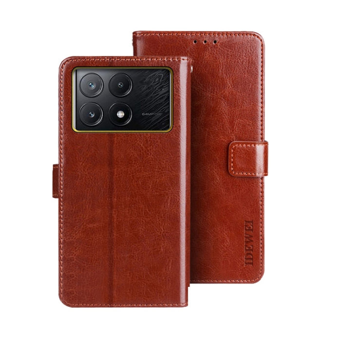 idewei Crazy Horse Textura Funda de piel para teléfono con soporte, For Xiaomi Redmi A3 4G, For Xiaomi Redmi Note 13 Pro 4G, For Xiaomi Redmi Note 13 4G Global, For Xiaomi Poco X6 Pro 5G, For Xiaomi Poco X6 5G, For Xiaomi Redmi Note 13 5G              ...