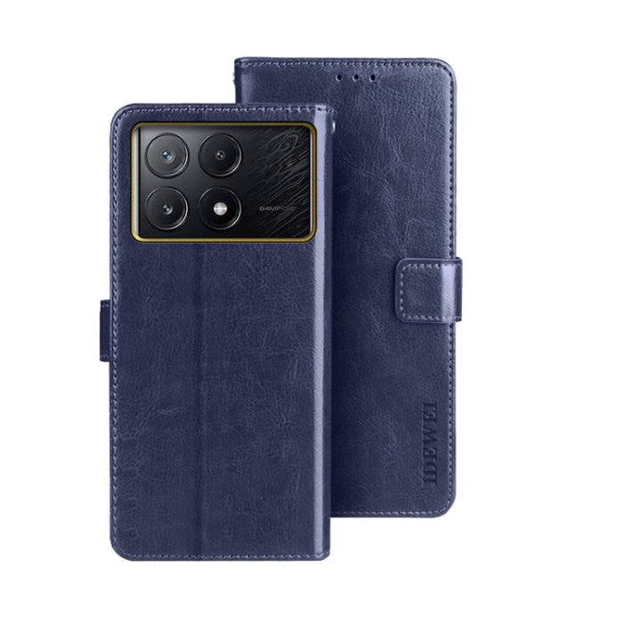 idewei Crazy Horse Textura Funda de piel para teléfono con soporte, For Xiaomi Redmi A3 4G, For Xiaomi Redmi Note 13 Pro 4G, For Xiaomi Redmi Note 13 4G Global, For Xiaomi Poco X6 Pro 5G, For Xiaomi Poco X6 5G, For Xiaomi Redmi Note 13 5G              ...