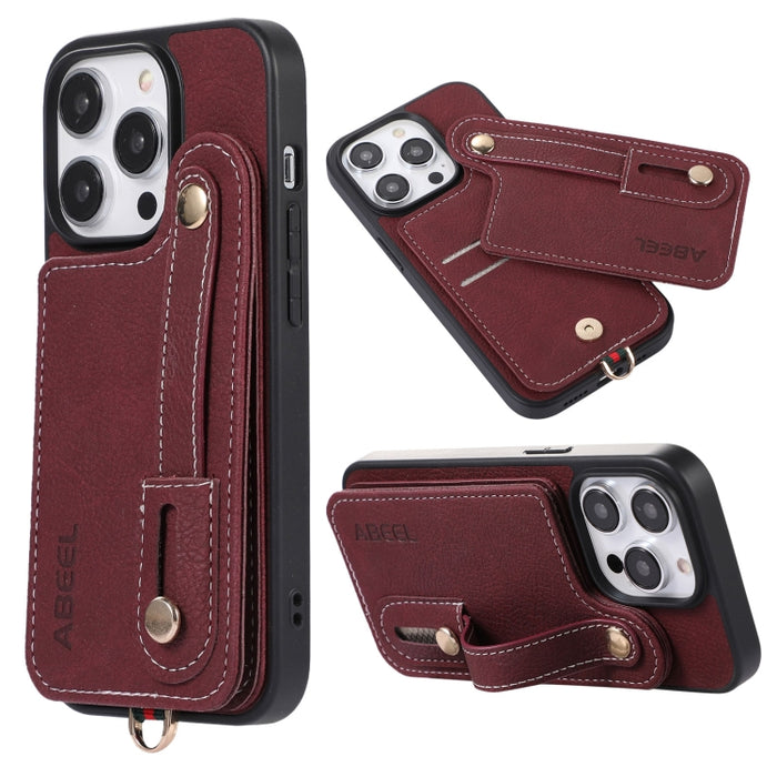 ABEEL Litchi Texture Card Bag PU Funda para teléfono, For iPhone 15 Pro Max, For iPhone 15 Pro, For iPhone 15 Plus, For iPhone 15, For iPhone 14 Plus, For iPhone 14, For iPhone 14 Pro, For iPhone 14 Pro Max