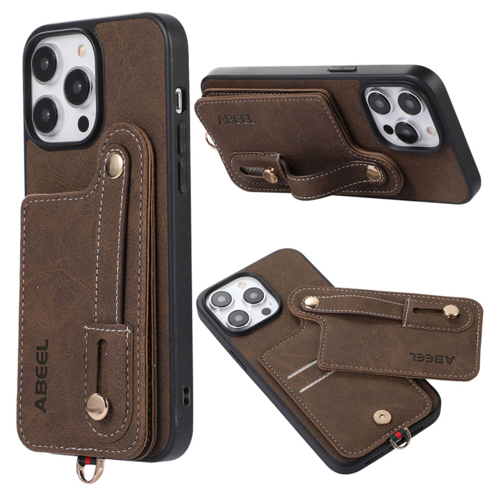 ABEEL Litchi Texture Card Bag PU Funda para teléfono, For iPhone 15 Pro Max, For iPhone 15 Pro, For iPhone 15 Plus, For iPhone 15, For iPhone 14 Plus, For iPhone 14, For iPhone 14 Pro, For iPhone 14 Pro Max