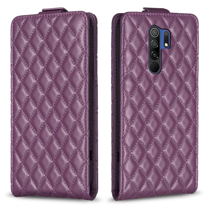 Estuche para teléfono de cuero con tapa vertical Diamond Lattice, For Xiaomi Redmi 9A, For Xiaomi Redmi 9, For Xiaomi Redmi 9C, For Redmi Note 9 / 10X 4G, For Redmi Note 9 Pro / 9 Pro Max