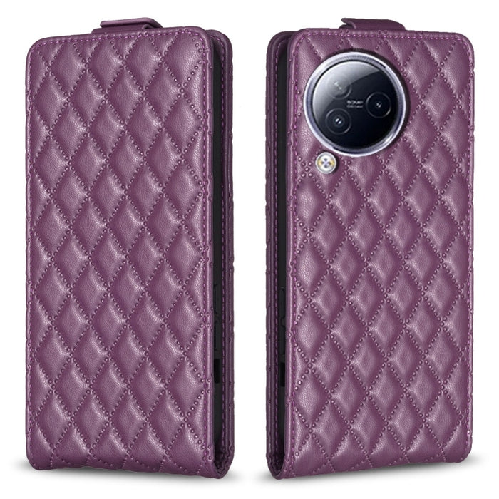 Estuche para teléfono de cuero con tapa vertical Diamond Lattice, For Xiaomi Redmi Note 13 Pro 4G Global, For Xiaomi Poco M6 Pro 4G, For Xiaomi Redmi Note 13 4G Global, For Xiaomi Redmi Note 13, For Xiaomi Redmi 13C, For Xiaomi Redmi Note 13 Pro+ 5G   ...