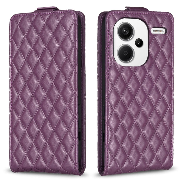 Estuche para teléfono de cuero con tapa vertical Diamond Lattice, For Xiaomi Redmi Note 13 Pro 4G Global, For Xiaomi Poco M6 Pro 4G, For Xiaomi Redmi Note 13 4G Global, For Xiaomi Redmi Note 13, For Xiaomi Redmi 13C, For Xiaomi Redmi Note 13 Pro+ 5G   ...