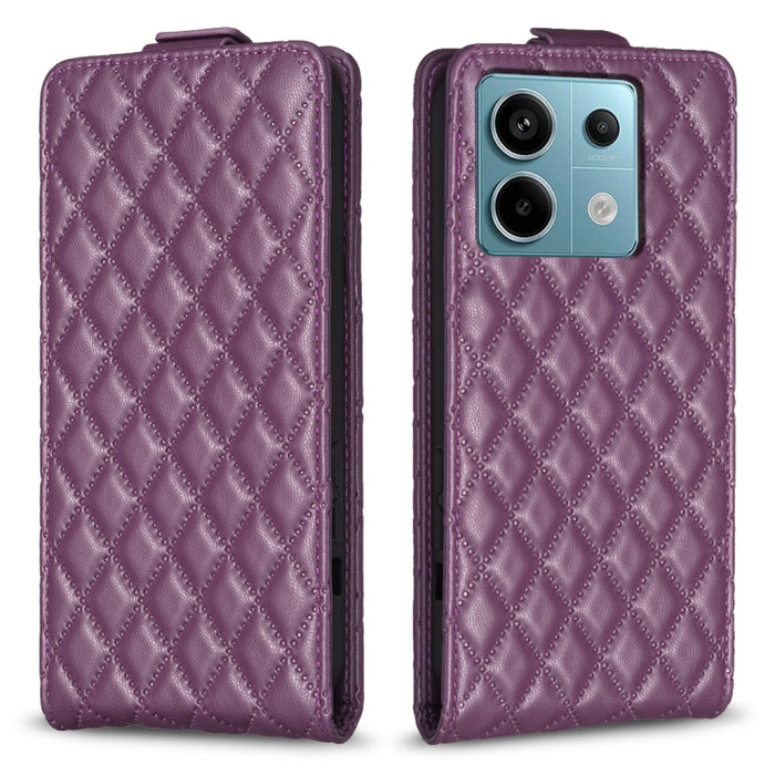 Estuche para teléfono de cuero con tapa vertical Diamond Lattice, For Xiaomi Redmi Note 13 Pro 4G Global, For Xiaomi Poco M6 Pro 4G, For Xiaomi Redmi Note 13 4G Global, For Xiaomi Redmi Note 13, For Xiaomi Redmi 13C, For Xiaomi Redmi Note 13 Pro+ 5G   ...