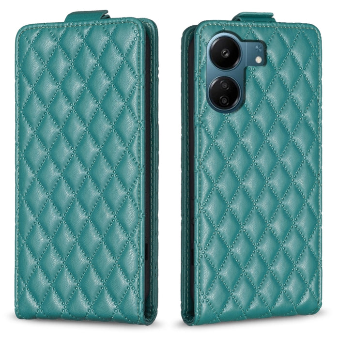 Estuche para teléfono de cuero con tapa vertical Diamond Lattice, For Xiaomi Redmi Note 13 Pro 4G Global, For Xiaomi Poco M6 Pro 4G, For Xiaomi Redmi Note 13 4G Global, For Xiaomi Redmi Note 13, For Xiaomi Redmi 13C, For Xiaomi Redmi Note 13 Pro+ 5G   ...