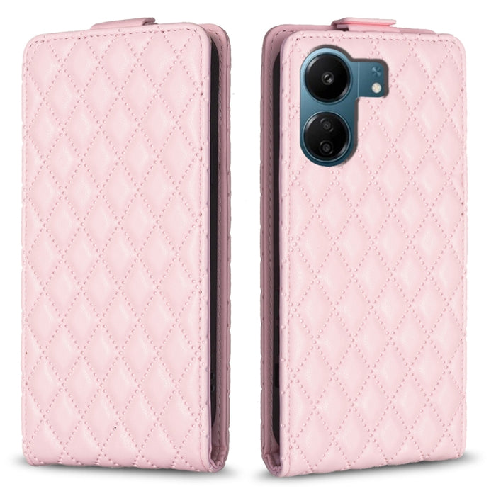 Estuche para teléfono de cuero con tapa vertical Diamond Lattice, For Xiaomi Redmi Note 13 Pro 4G Global, For Xiaomi Poco M6 Pro 4G, For Xiaomi Redmi Note 13 4G Global, For Xiaomi Redmi Note 13, For Xiaomi Redmi 13C, For Xiaomi Redmi Note 13 Pro+ 5G   ...