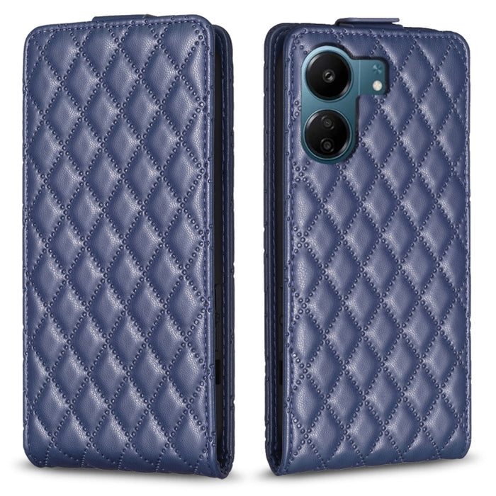 Estuche para teléfono de cuero con tapa vertical Diamond Lattice, For Xiaomi Redmi Note 13 Pro 4G Global, For Xiaomi Poco M6 Pro 4G, For Xiaomi Redmi Note 13 4G Global, For Xiaomi Redmi Note 13, For Xiaomi Redmi 13C, For Xiaomi Redmi Note 13 Pro+ 5G   ...