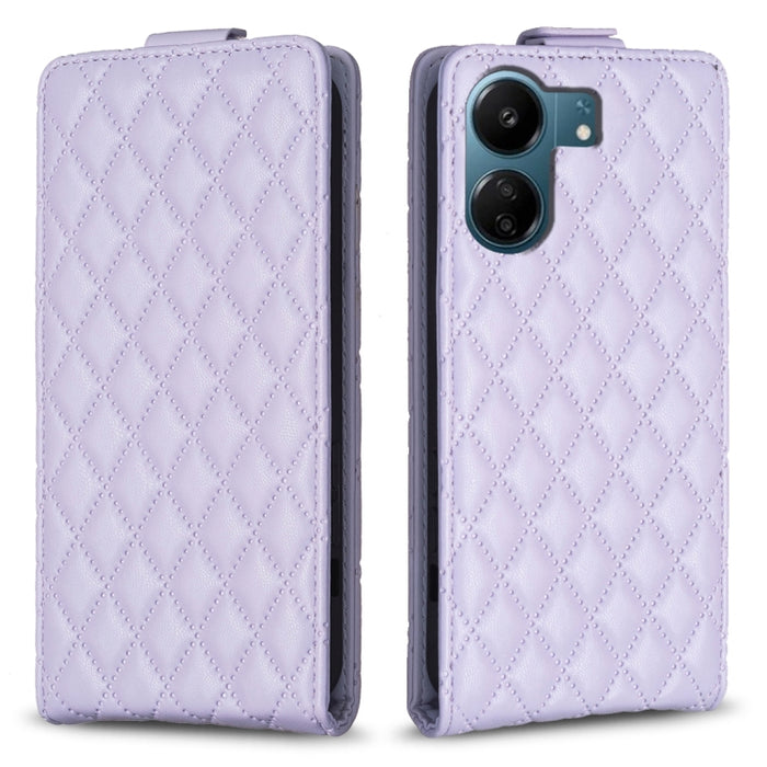 Estuche para teléfono de cuero con tapa vertical Diamond Lattice, For Xiaomi Redmi Note 13 Pro 4G Global, For Xiaomi Poco M6 Pro 4G, For Xiaomi Redmi Note 13 4G Global, For Xiaomi Redmi Note 13, For Xiaomi Redmi 13C, For Xiaomi Redmi Note 13 Pro+ 5G   ...