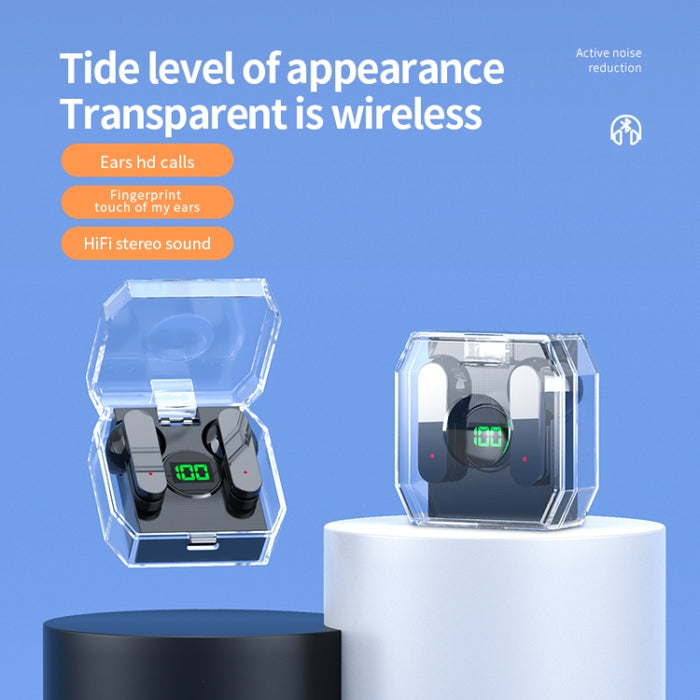 K30 Cápsula transparente Pantalla digital Control táctil Auriculares Bluetooth, K30