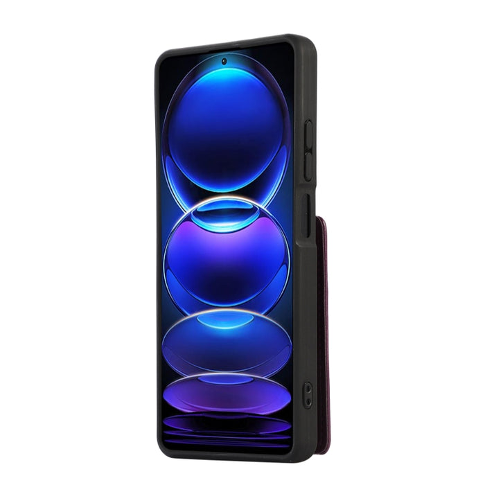 Estuche para teléfono con soporte de anillo y bolsa de tarjeta vertical con cordón doble, For Xiaomi Redmi Note 12 4G Global, For Xiaomi Redmi Note 12 Pro 5G Global, For Xiaomi Redmi Note 12 5G Global, For Xiaomi Redmi 12C