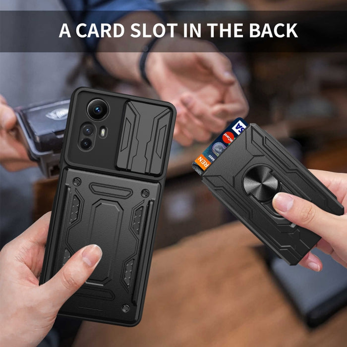 Funda deslizante para teléfono Camshield TPU+PC con ranura para tarjeta, For Redmi Note 12S 4G, For Redmi 10 5G