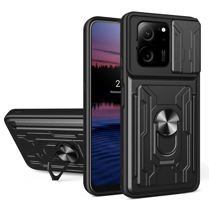 Funda deslizante para teléfono Camshield TPU+PC con ranura para tarjeta, For Redmi A5 4G 173.3mm, For Redmi Note 14 Pro 4G, For Redmi Note 14 4G 163.25mm, For Redmi Note 14 5G, For Redmi Note 14 Pro+ 5G, For Redmi Note 14 Pro 5G, For Redmi 13 4G Global...