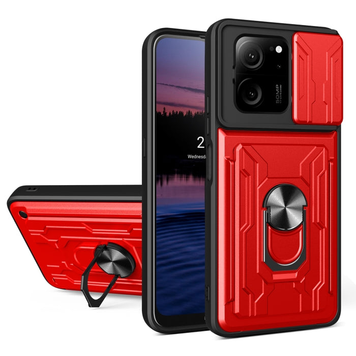 Funda deslizante para teléfono Camshield TPU+PC con ranura para tarjeta, For Redmi A5 4G 173.3mm, For Redmi Note 14 Pro 4G, For Redmi Note 14 4G 163.25mm, For Redmi Note 14 5G, For Redmi Note 14 Pro+ 5G, For Redmi Note 14 Pro 5G, For Redmi 13 4G Global...
