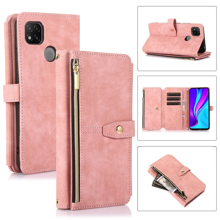 Estuche de cuero para teléfono Dream 9-Card Wallet Zipper Bag, For Xiaomi Redmi Note 11s, For Xiaomi Redmi K40, For Xiaomi Mi 10T, For Xiaomi Poco X3 NFC, For Xiaomi Redmi 9C