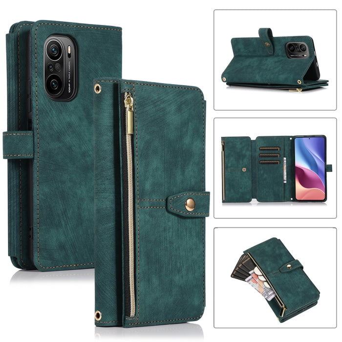 Estuche de cuero para teléfono Dream 9-Card Wallet Zipper Bag, For Xiaomi Redmi Note 11s, For Xiaomi Redmi K40, For Xiaomi Mi 10T, For Xiaomi Poco X3 NFC, For Xiaomi Redmi 9C