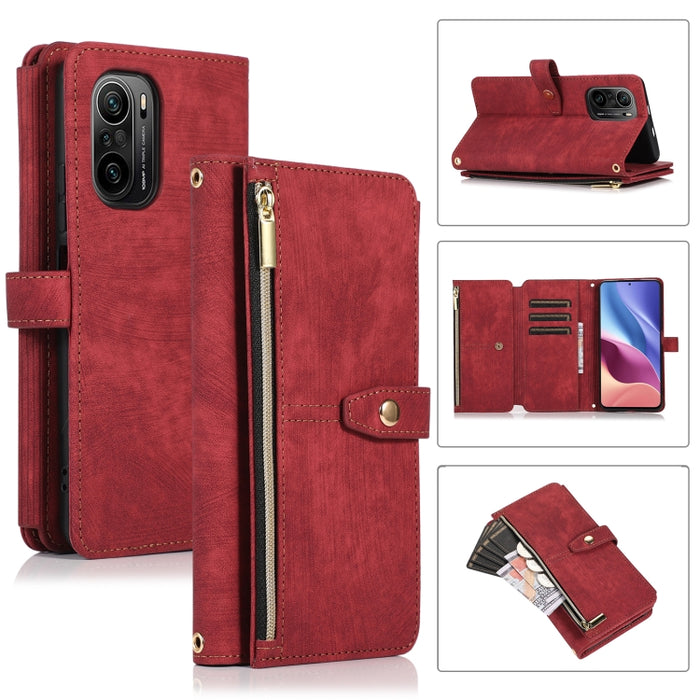 Estuche de cuero para teléfono Dream 9-Card Wallet Zipper Bag, For Xiaomi Redmi Note 11s, For Xiaomi Redmi K40, For Xiaomi Mi 10T, For Xiaomi Poco X3 NFC, For Xiaomi Redmi 9C