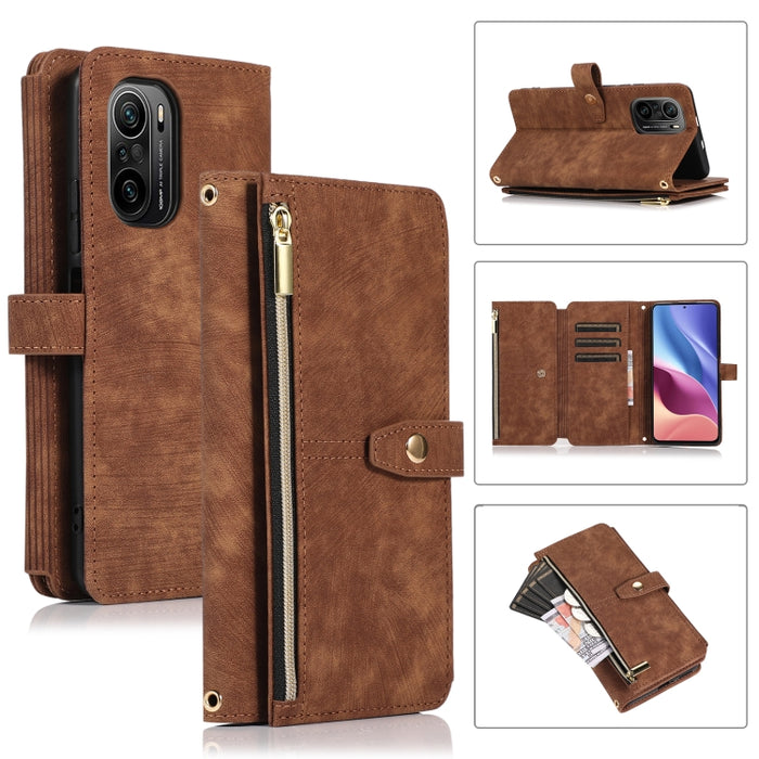Estuche de cuero para teléfono Dream 9-Card Wallet Zipper Bag, For Xiaomi Redmi Note 11s, For Xiaomi Redmi K40, For Xiaomi Mi 10T, For Xiaomi Poco X3 NFC, For Xiaomi Redmi 9C