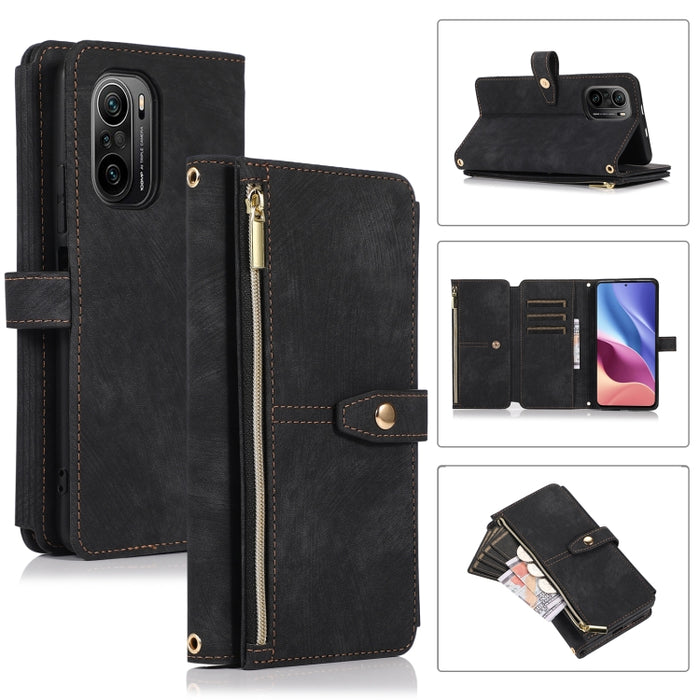Estuche de cuero para teléfono Dream 9-Card Wallet Zipper Bag, For Xiaomi Redmi Note 11s, For Xiaomi Redmi K40, For Xiaomi Mi 10T, For Xiaomi Poco X3 NFC, For Xiaomi Redmi 9C