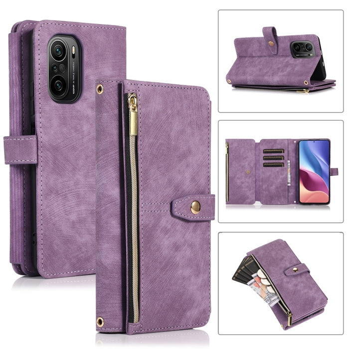 Estuche de cuero para teléfono Dream 9-Card Wallet Zipper Bag, For Xiaomi Redmi Note 11s, For Xiaomi Redmi K40, For Xiaomi Mi 10T, For Xiaomi Poco X3 NFC, For Xiaomi Redmi 9C
