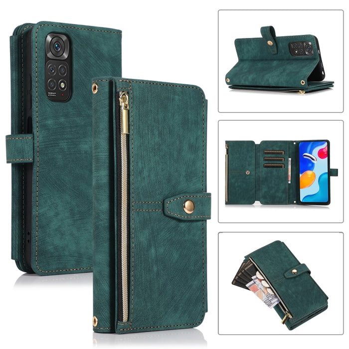 Estuche de cuero para teléfono Dream 9-Card Wallet Zipper Bag, For Xiaomi Redmi Note 11s, For Xiaomi Redmi K40, For Xiaomi Mi 10T, For Xiaomi Poco X3 NFC, For Xiaomi Redmi 9C