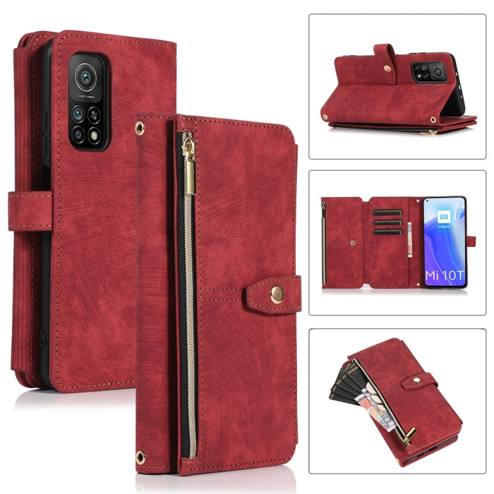 Estuche de cuero para teléfono Dream 9-Card Wallet Zipper Bag, For Xiaomi Redmi Note 11s, For Xiaomi Redmi K40, For Xiaomi Mi 10T, For Xiaomi Poco X3 NFC, For Xiaomi Redmi 9C