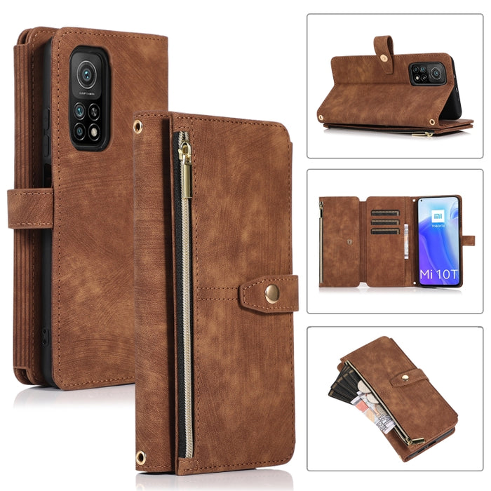 Estuche de cuero para teléfono Dream 9-Card Wallet Zipper Bag, For Xiaomi Redmi Note 11s, For Xiaomi Redmi K40, For Xiaomi Mi 10T, For Xiaomi Poco X3 NFC, For Xiaomi Redmi 9C