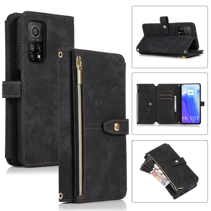 Estuche de cuero para teléfono Dream 9-Card Wallet Zipper Bag, For Xiaomi Redmi Note 11s, For Xiaomi Redmi K40, For Xiaomi Mi 10T, For Xiaomi Poco X3 NFC, For Xiaomi Redmi 9C