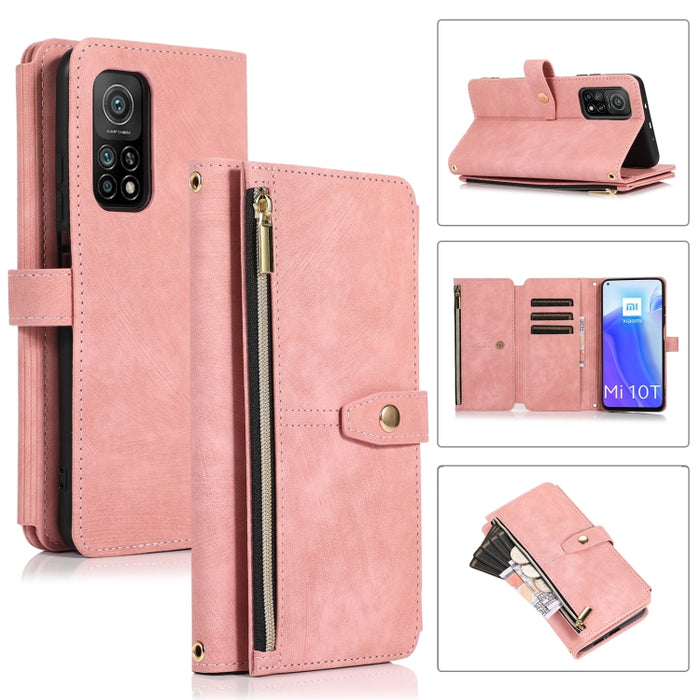 Estuche de cuero para teléfono Dream 9-Card Wallet Zipper Bag, For Xiaomi Redmi Note 11s, For Xiaomi Redmi K40, For Xiaomi Mi 10T, For Xiaomi Poco X3 NFC, For Xiaomi Redmi 9C
